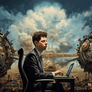 Sam Altman and the Future, made with Midjourney