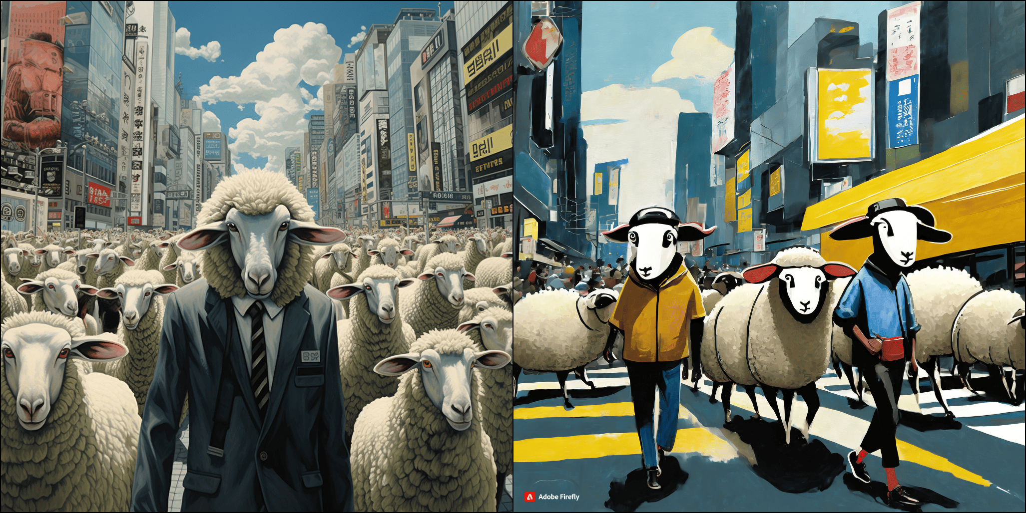 Adobe Firefly vs. Midjourney: Surrealist