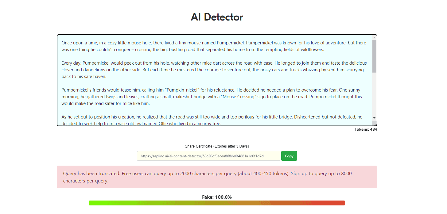Sapling AI Example