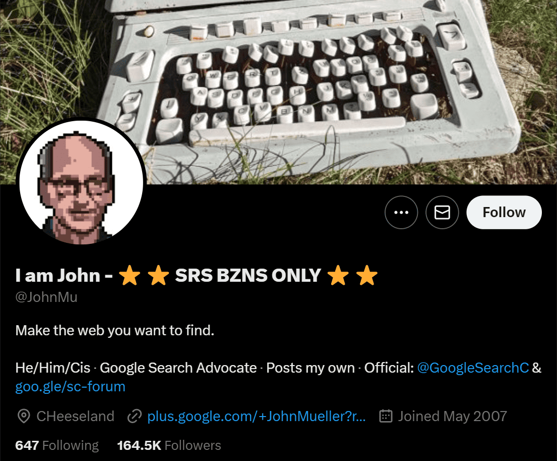 John Mueller Twitter