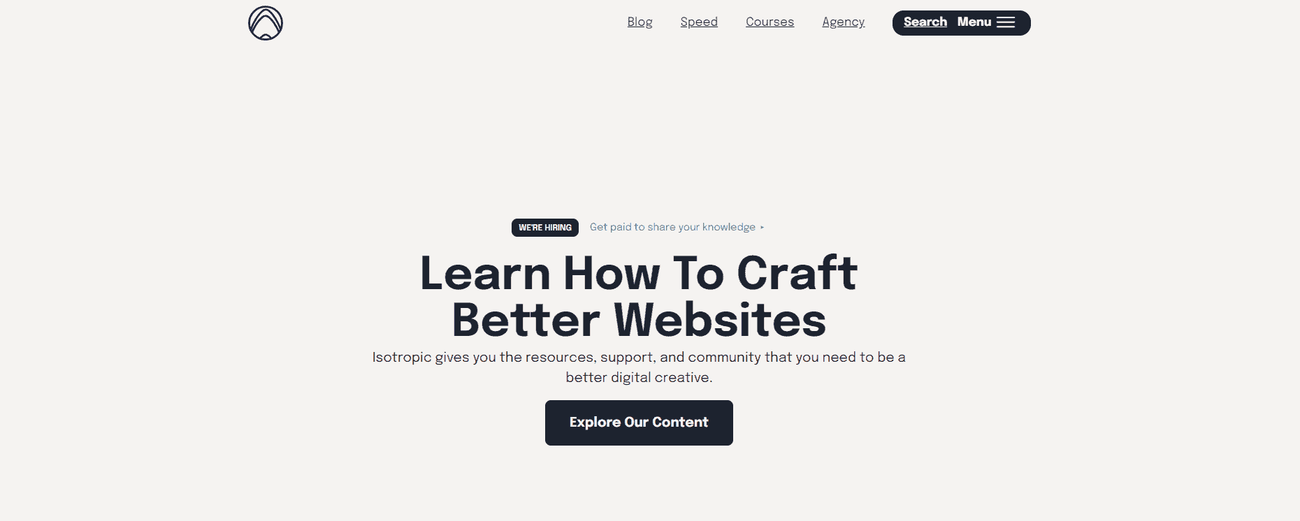 Isotropic Blog Landing Page
