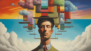a man becoming more and more extreme by the second, generated with AI