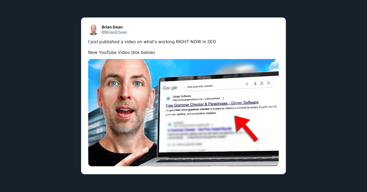 Brian Dean Tweet