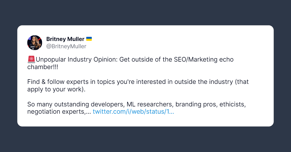 Britney Muller Tweet