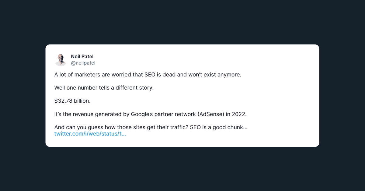 Neil Patel Tweet