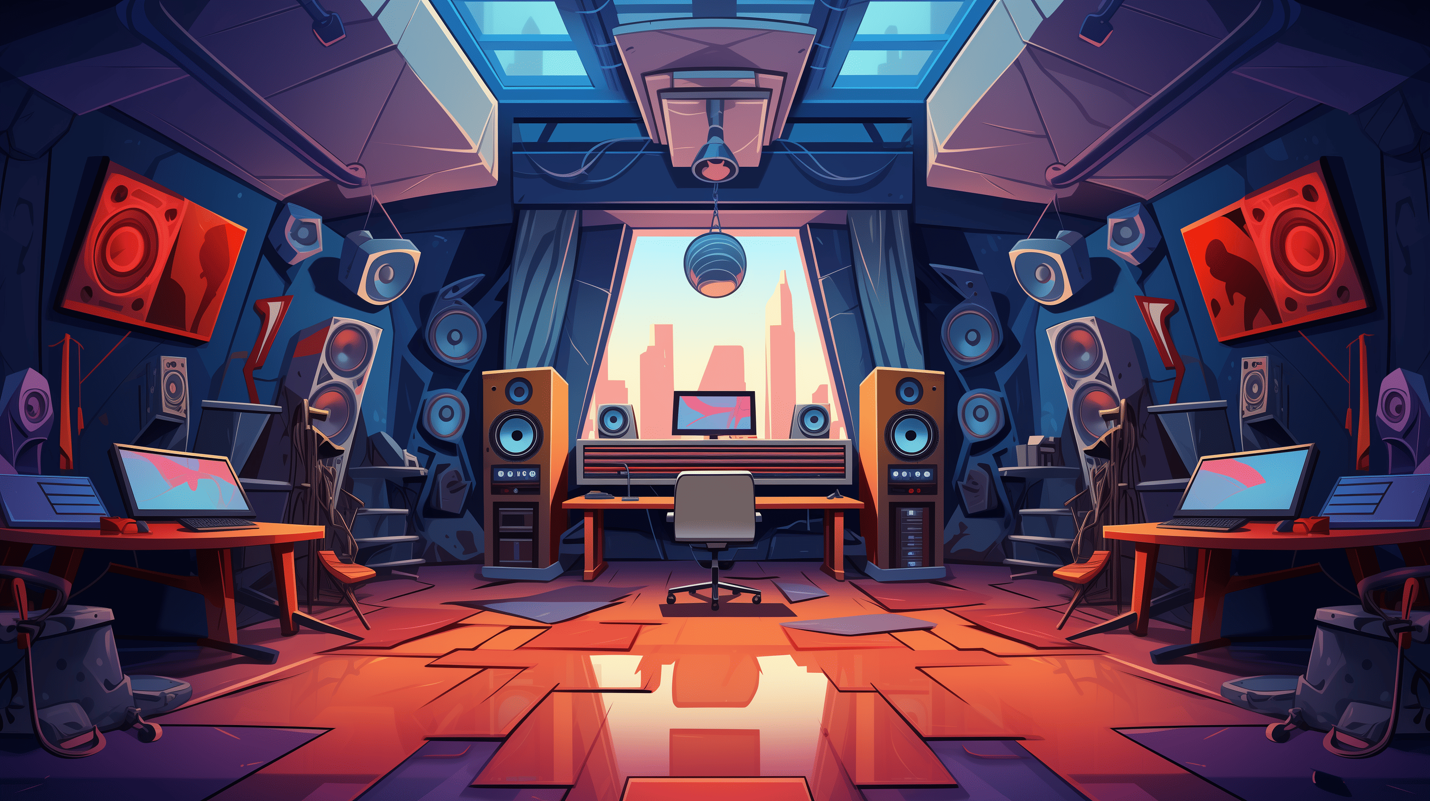 A Content Creator Music Studio, Generated with Midjourney