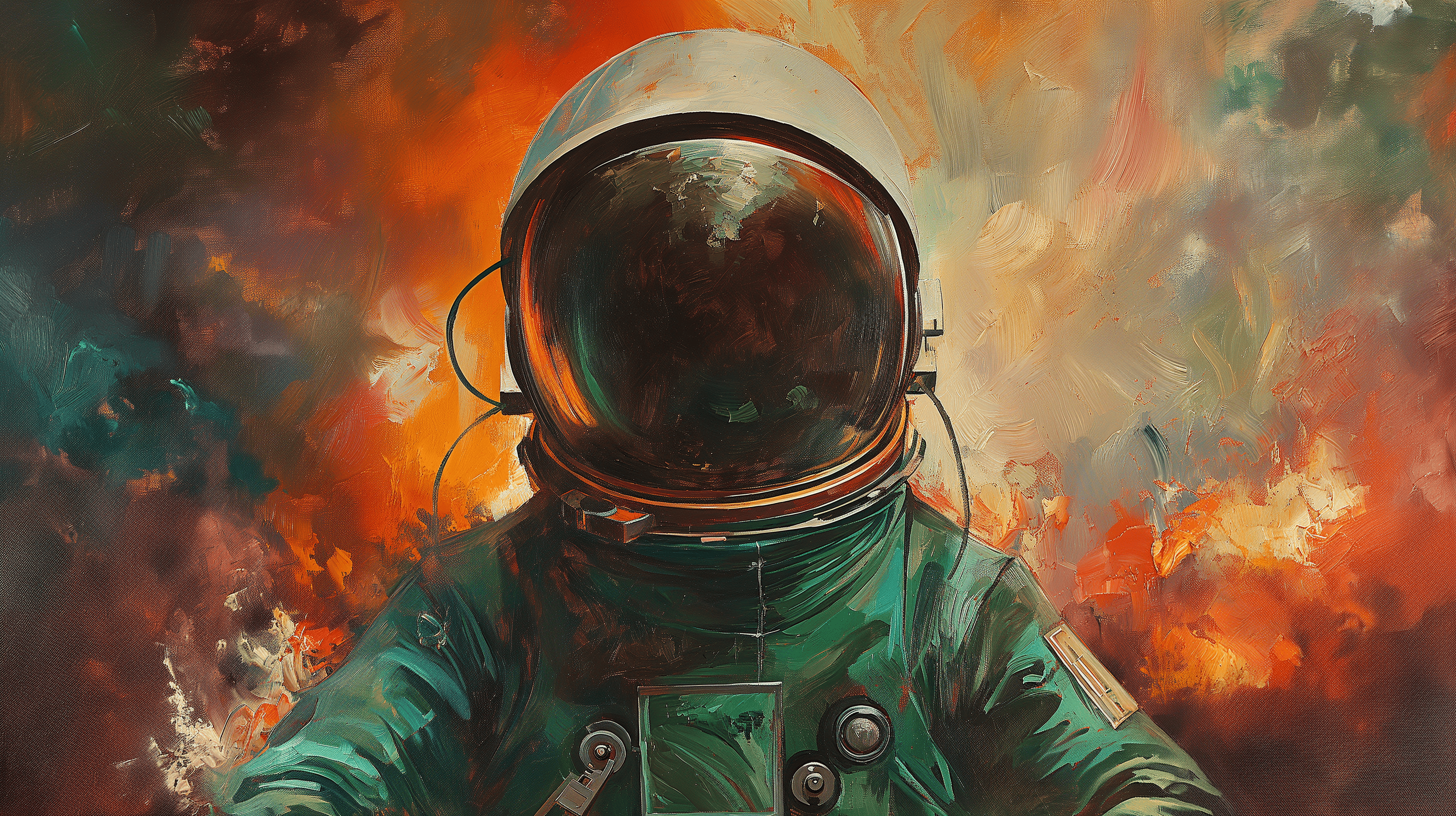 DALL-E as an astronaut, generated with DALL-E 3, upscaled with Moonlight