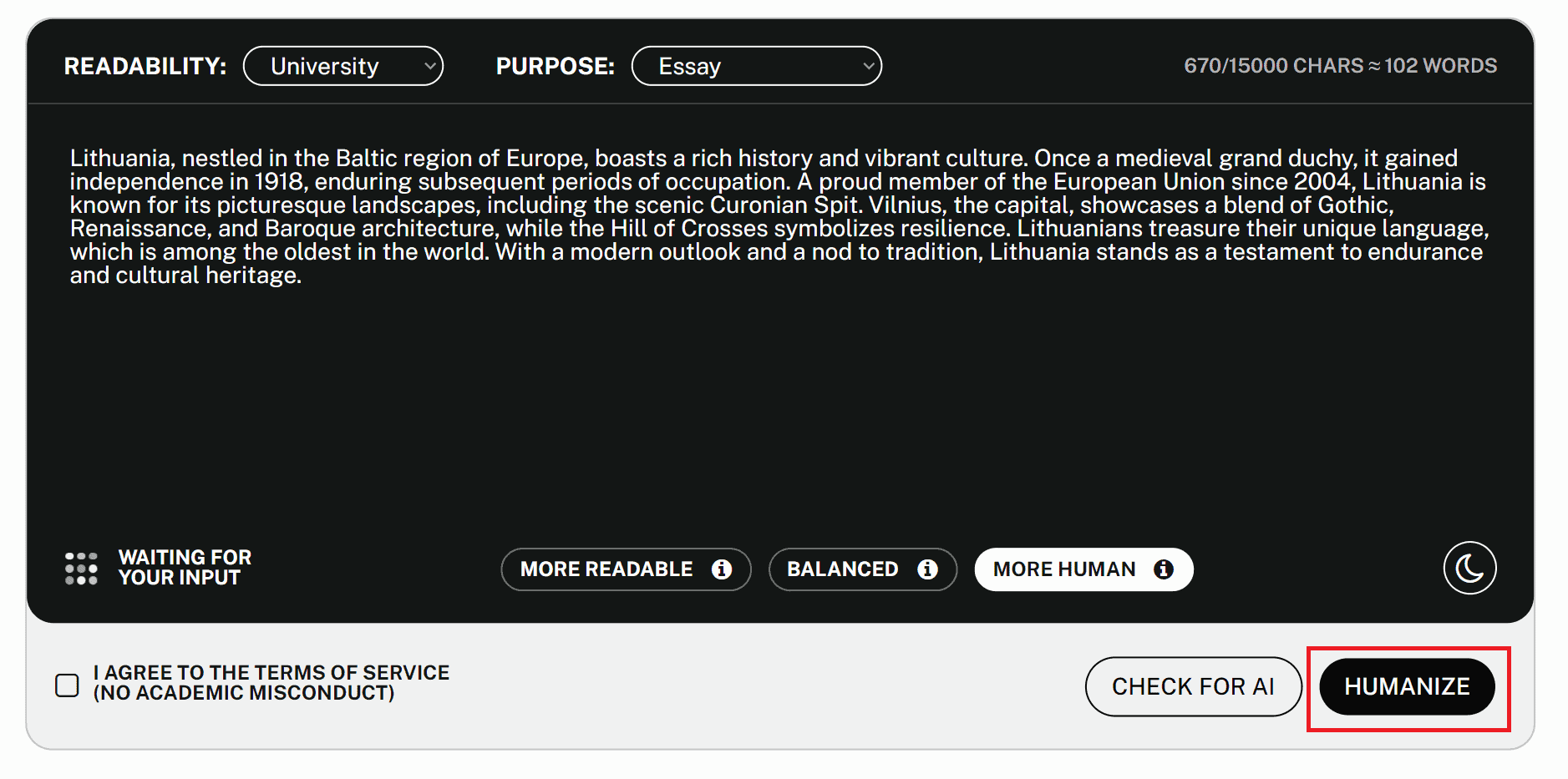 Humanizing Text with Undetectable AI