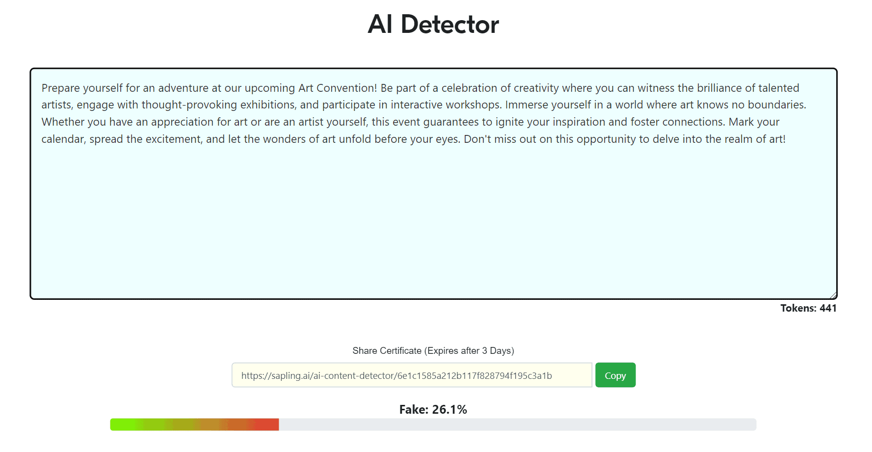 Undetectable AI's Output and Human Tweaking vs. Sapling #3