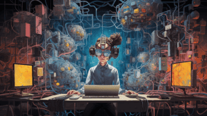 ai in academia, generated with Midjourney