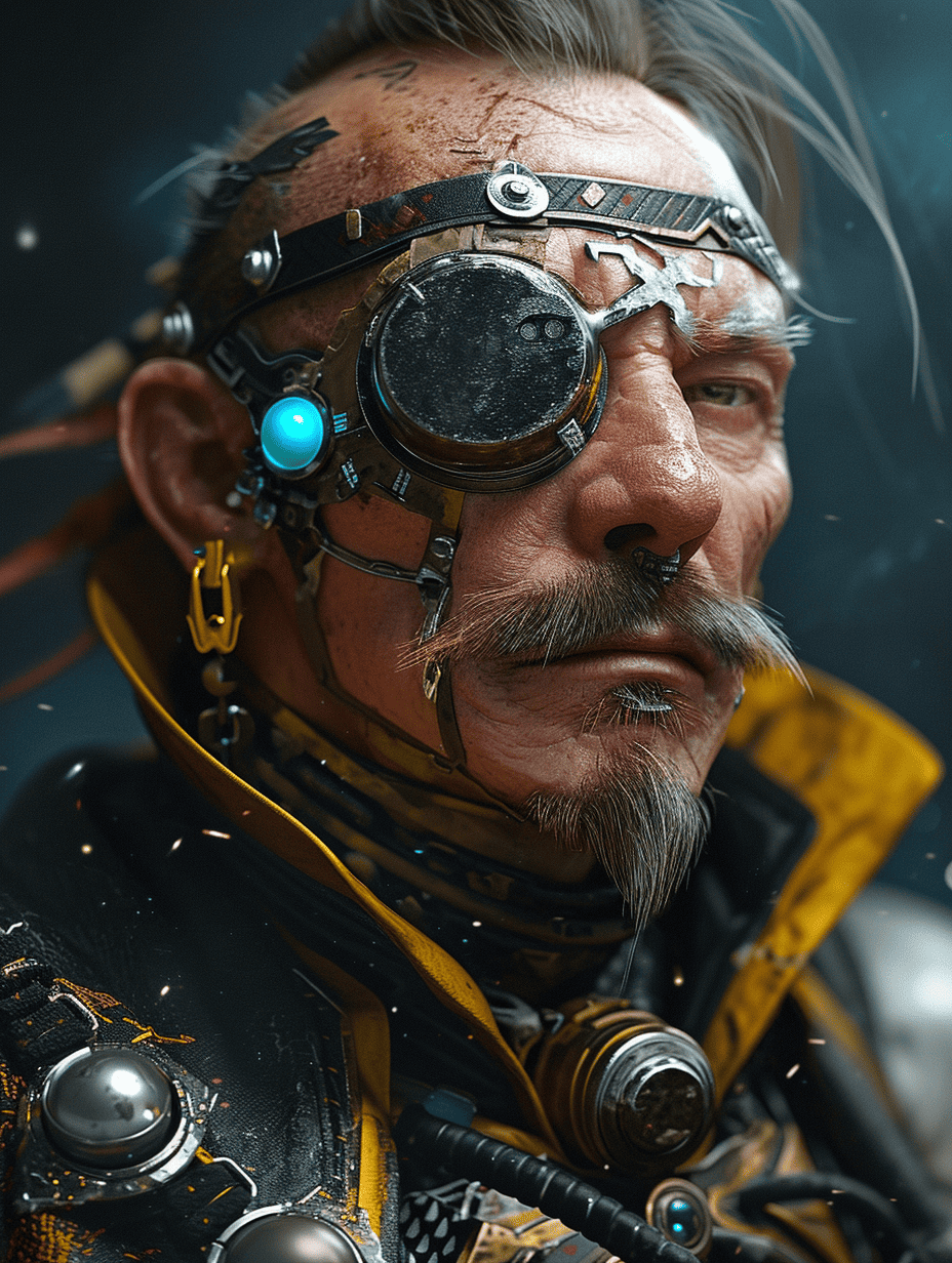 Midjourney V6 Concept Art: Character Design, Space Pirate