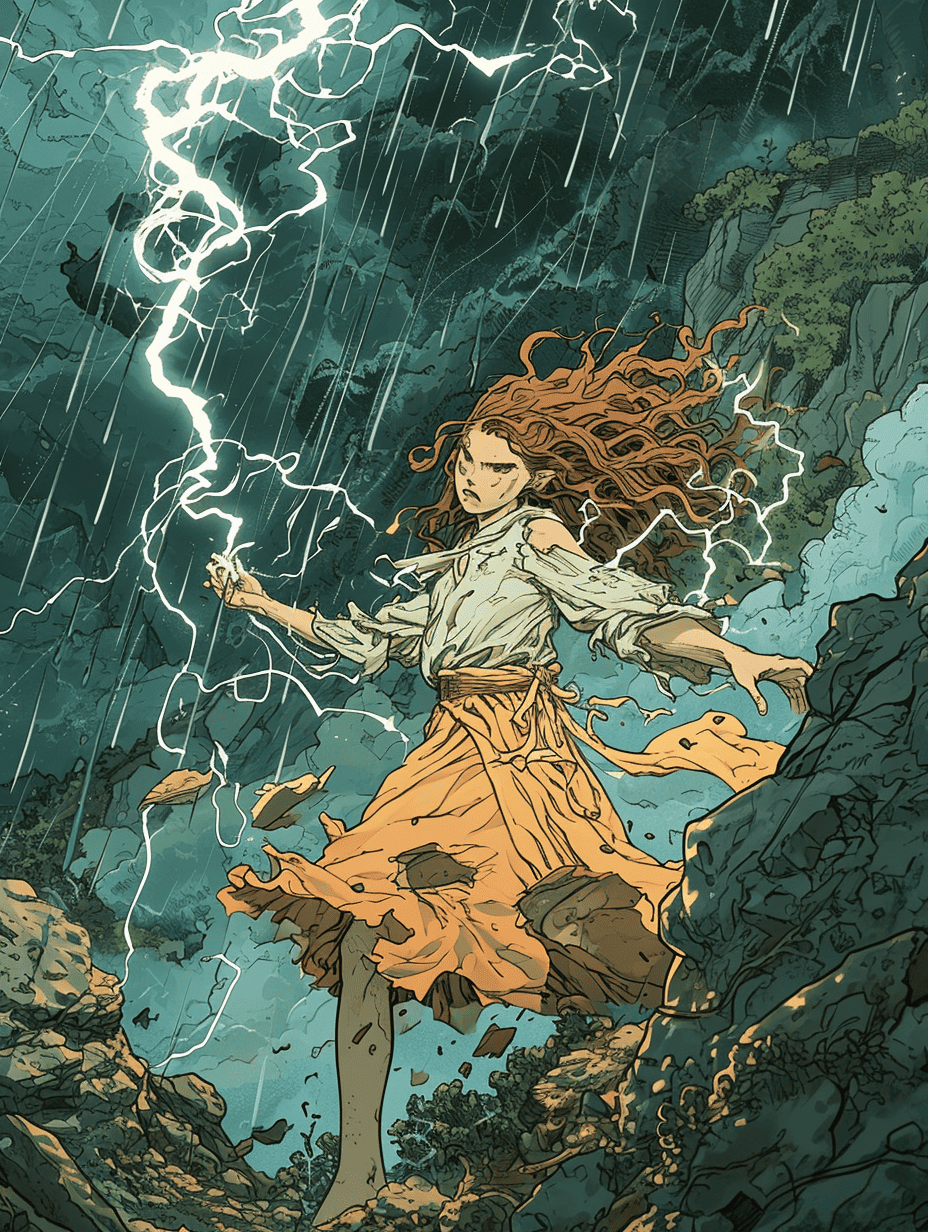 Midjourney V6 Concept Art: Character Design, Elemental Mage