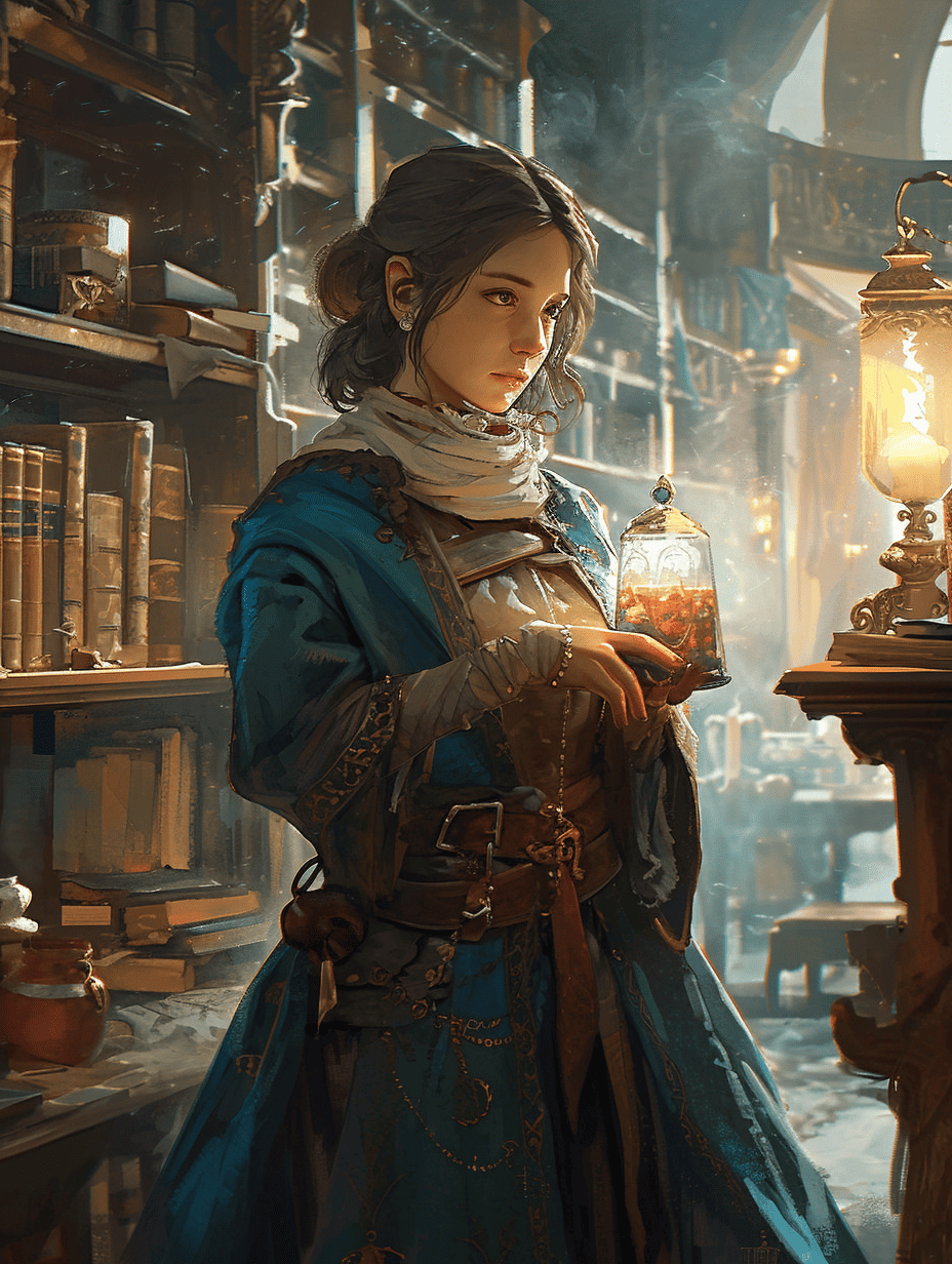 Midjourney V6 Concept Art: Character Design, Magic Researcher