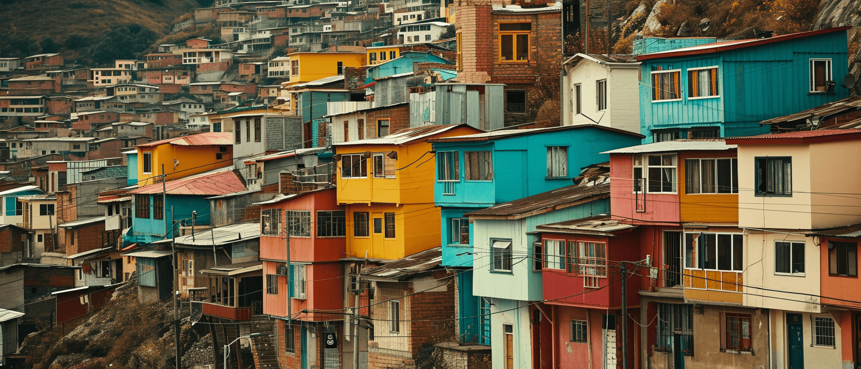 Midjourney V6 Realism: A colorful street