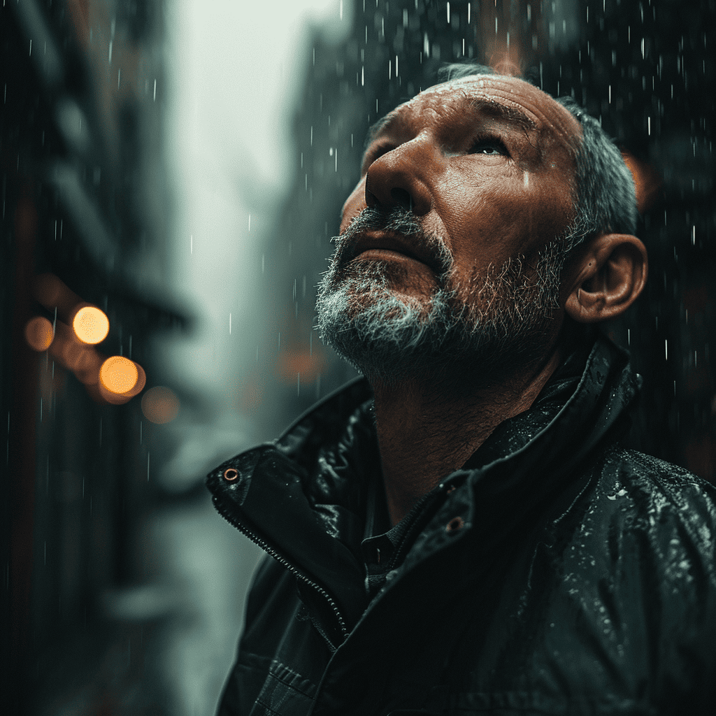 Midjourney V6 Portrait: Middle-aged man cinematic shot