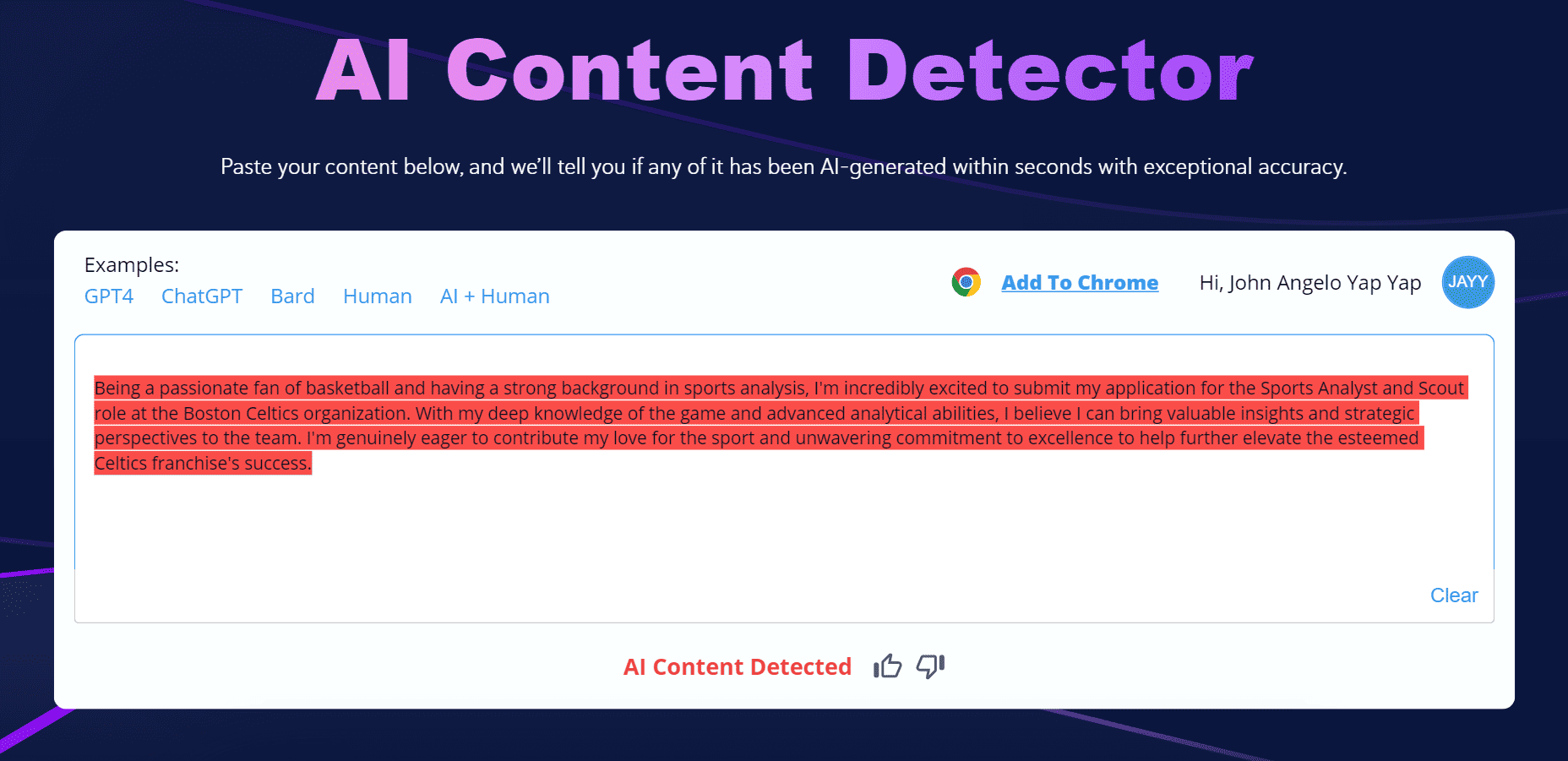 Smodin with Copyleaks: Cover Letter