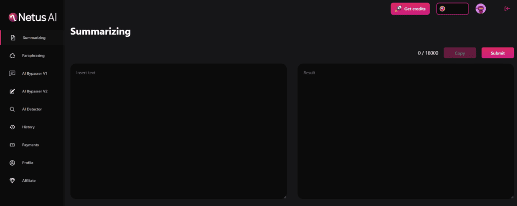 Netus Landing Page