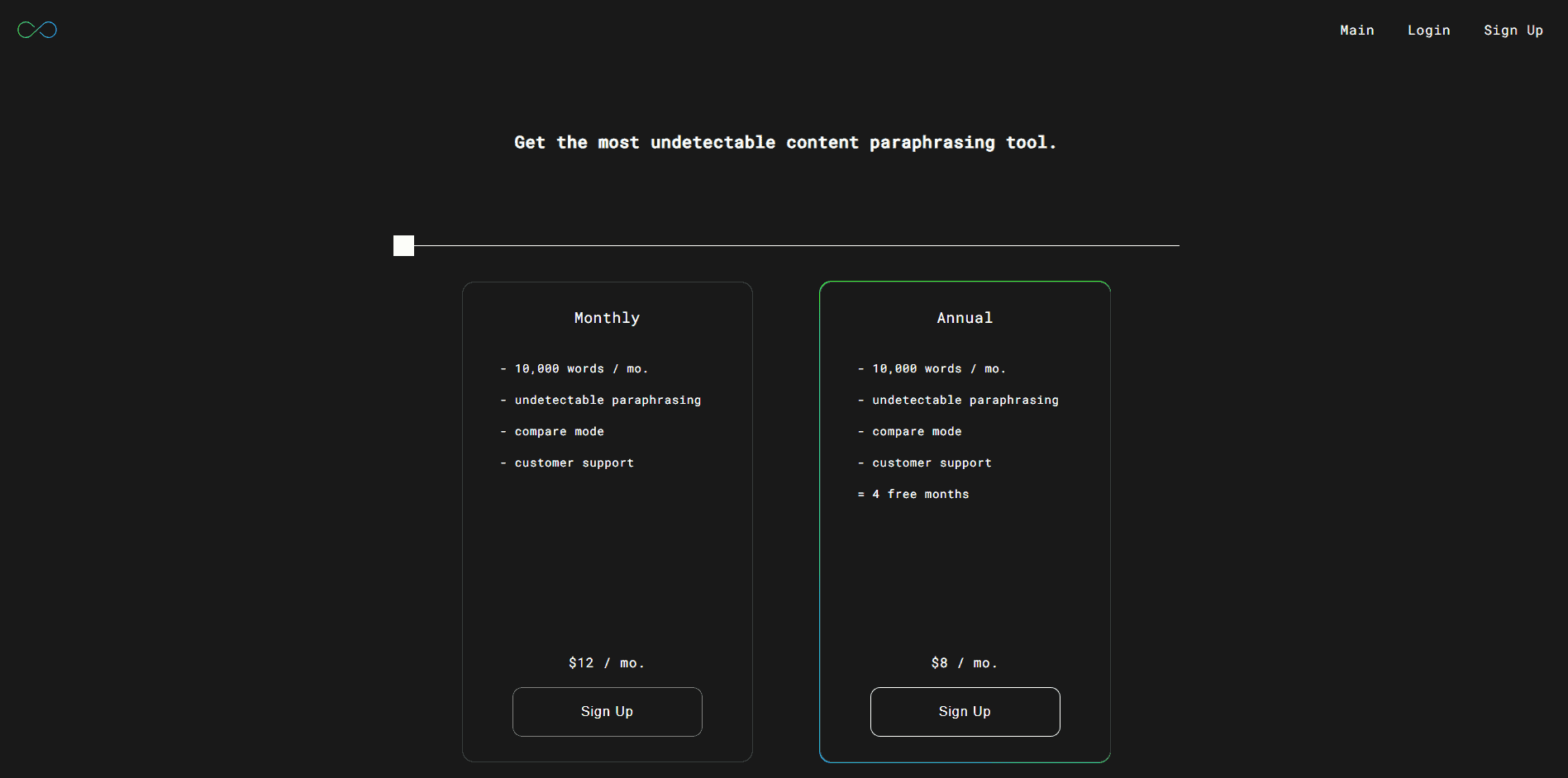 GPTinf Landing Page