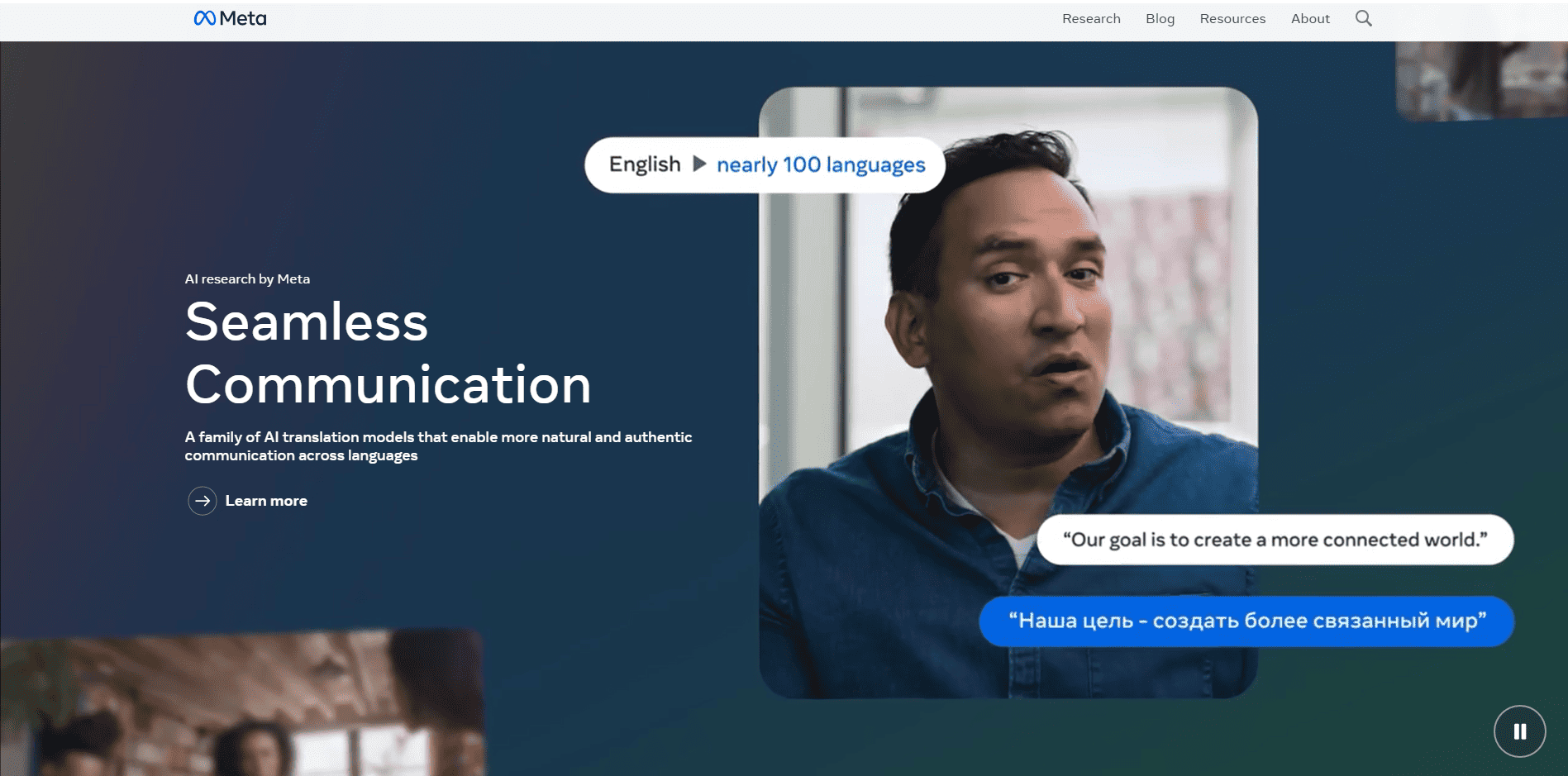 AI at Meta Landing Page