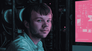 Wojciech Zaremba and artificial intelligence, generated with Midjourney
