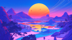 An anime landscape wallpaper of a new wallpaper, generated with Midjourney V6