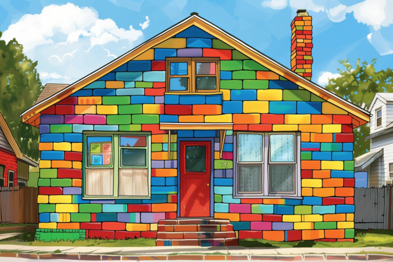 A house made of colorful Bricks