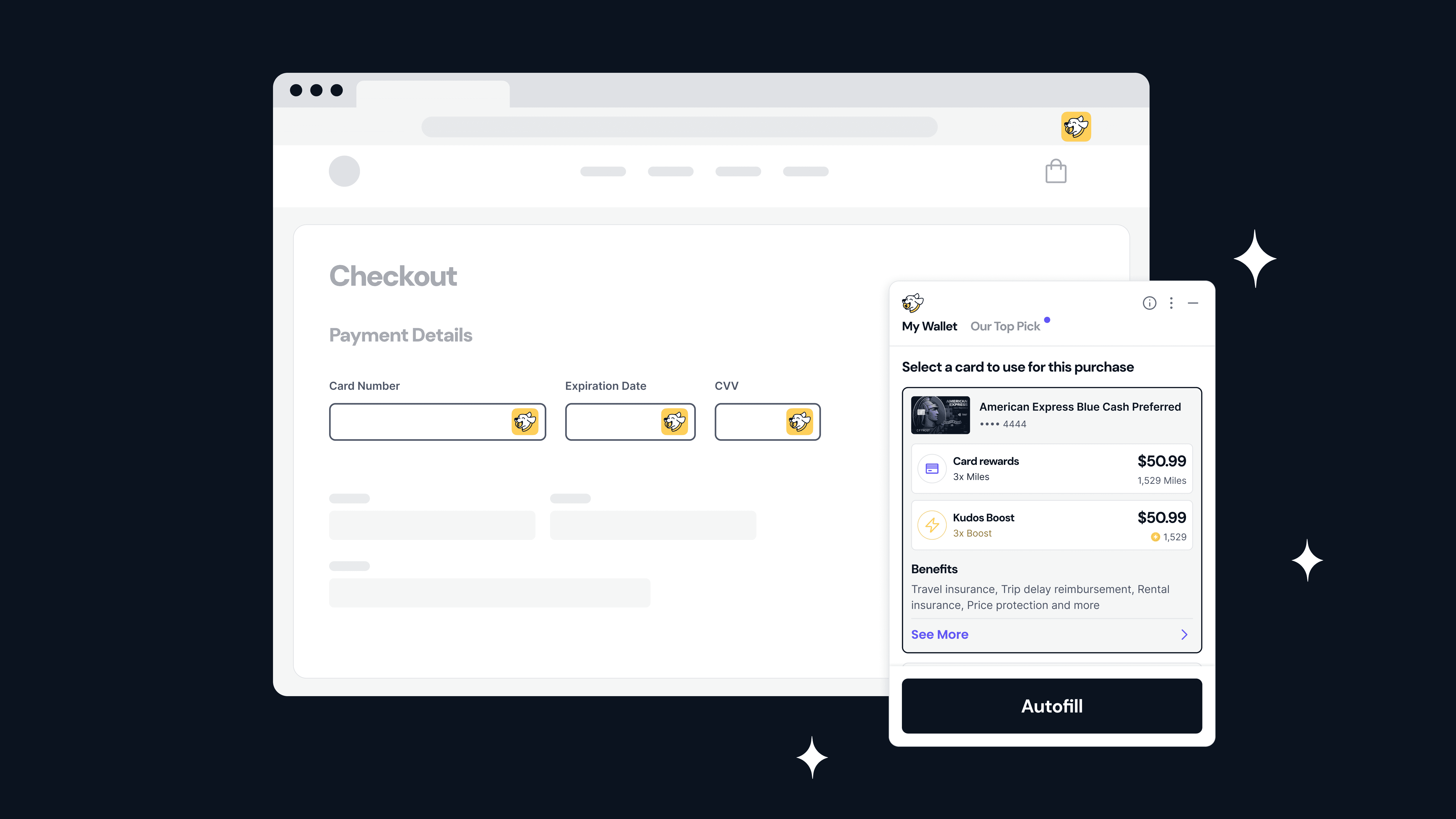 Kudos boost selection autofill screen