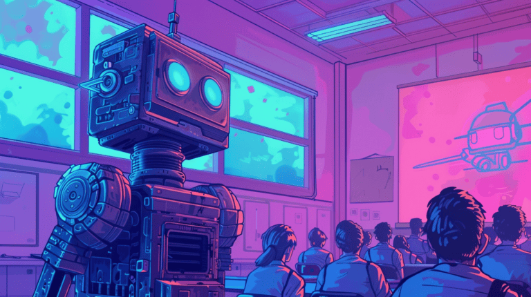 AI in schools, generated with Midjourney