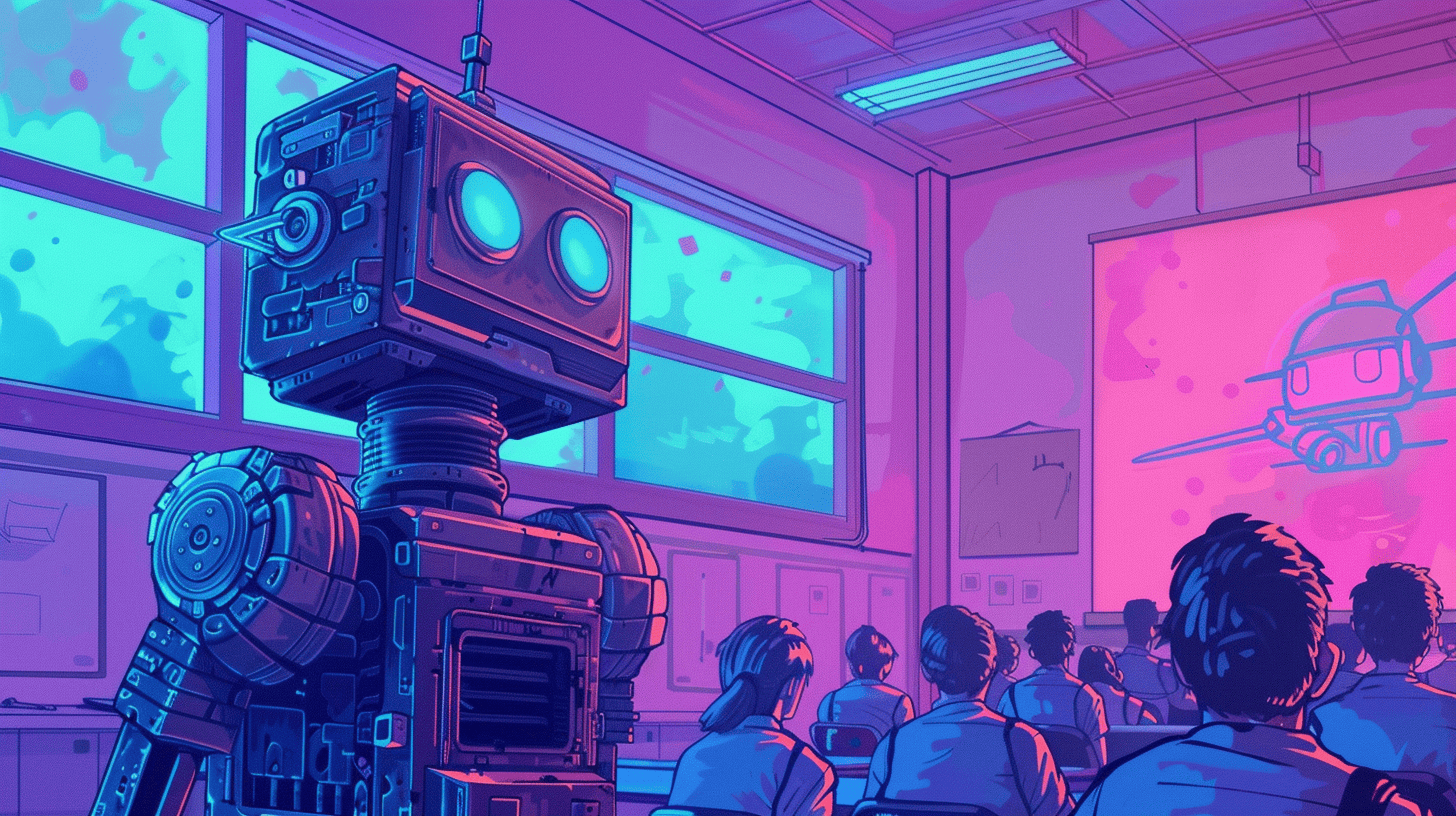 AI in schools, generated with Midjourney