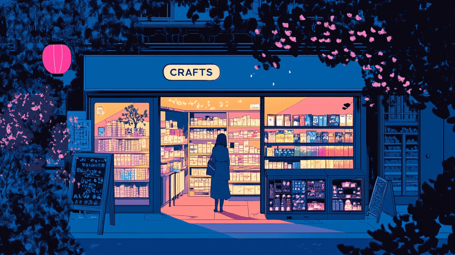 A craft store, generated with Midjourney