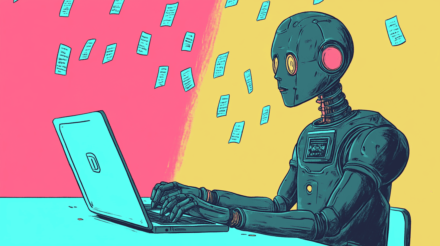 AI humanizer and paraphraser visualized, generated with Midjourney
