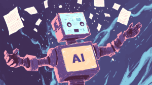 AI text processor visualization, generated with Midjourney