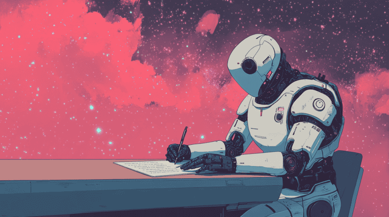 An AI doing his assignment, generated with Midjourney