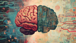 AI vs. Human Writing, Generated with Midjourney