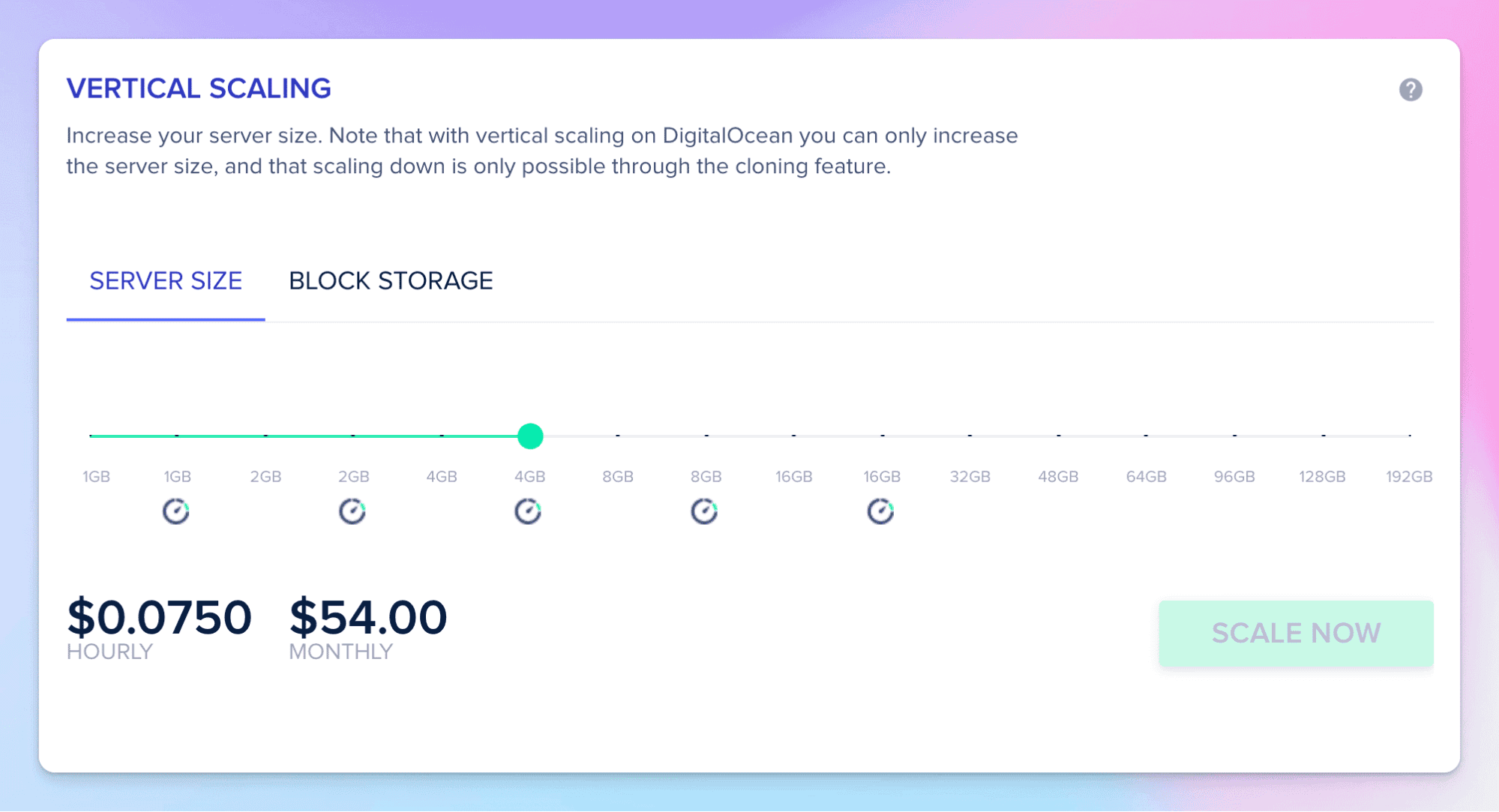 Vertical Scaling feature for Cloudways hosting (1 click scaling)