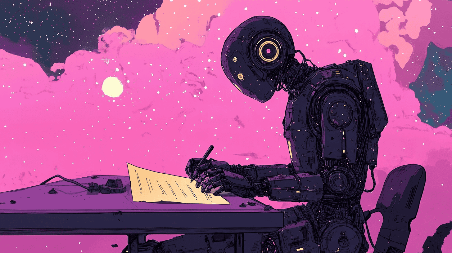 AI-generated writing, generated with Midjourney