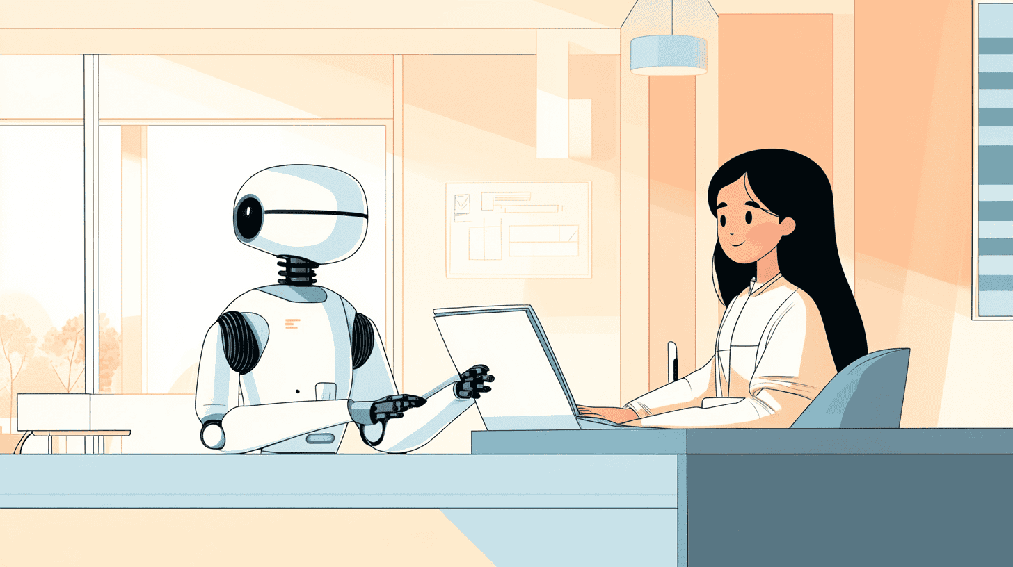 A robot helping a student with her assignment, generated with Midjourney