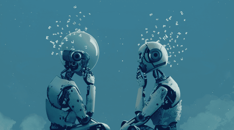 Two AI writers visualized, generated with Midjourney
