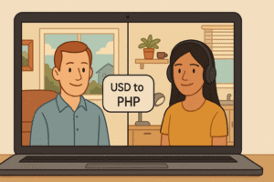 A video call between an American client and his Filipina VA, generated with GPT-4o