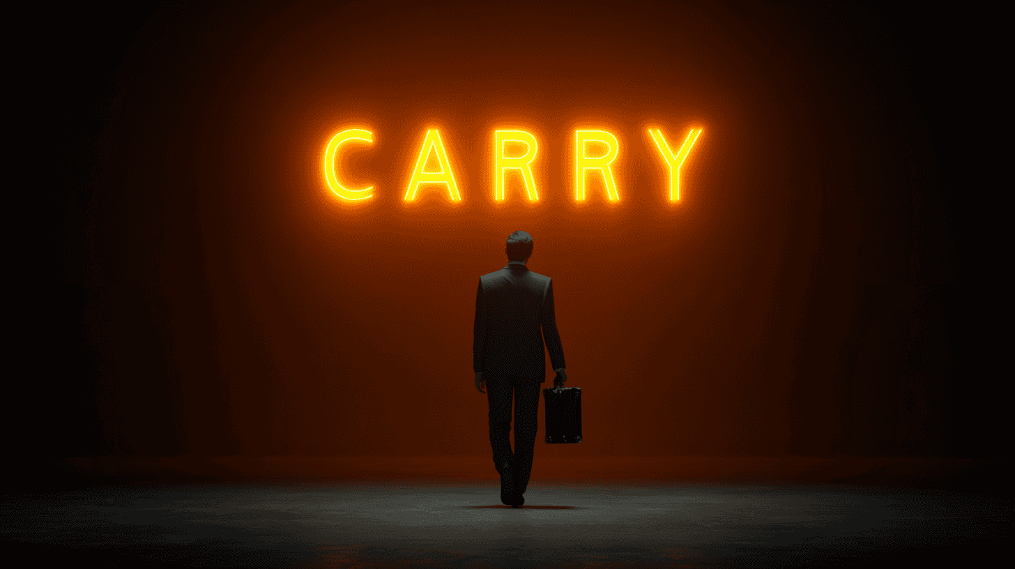 A man bringing his assets to Carry, generated with Midjourney