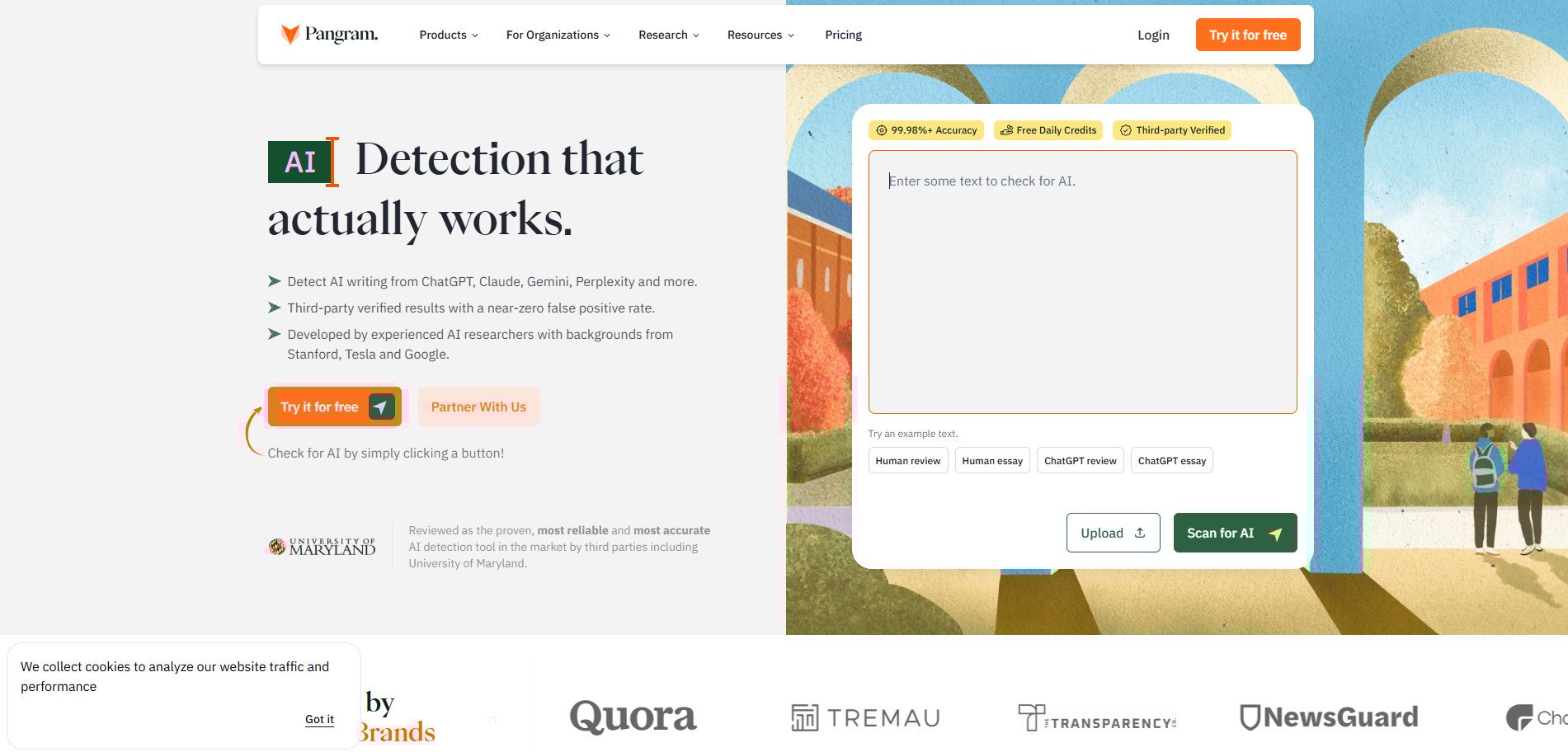 Pangram Labs Landing Page