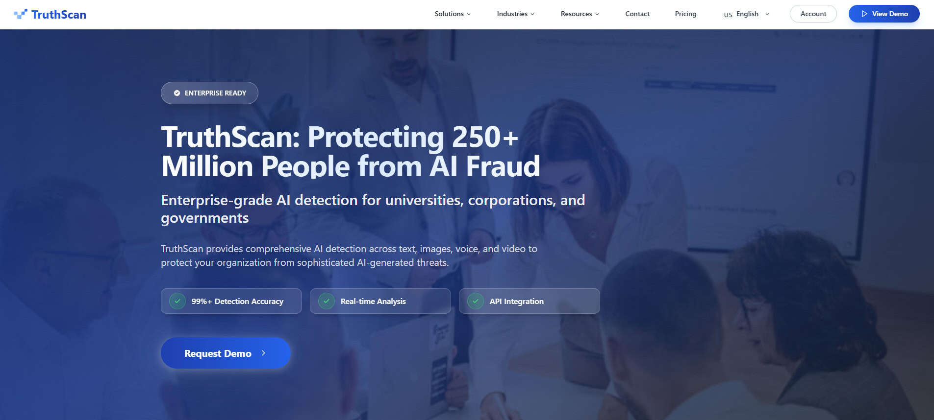TruthScan Landing Page