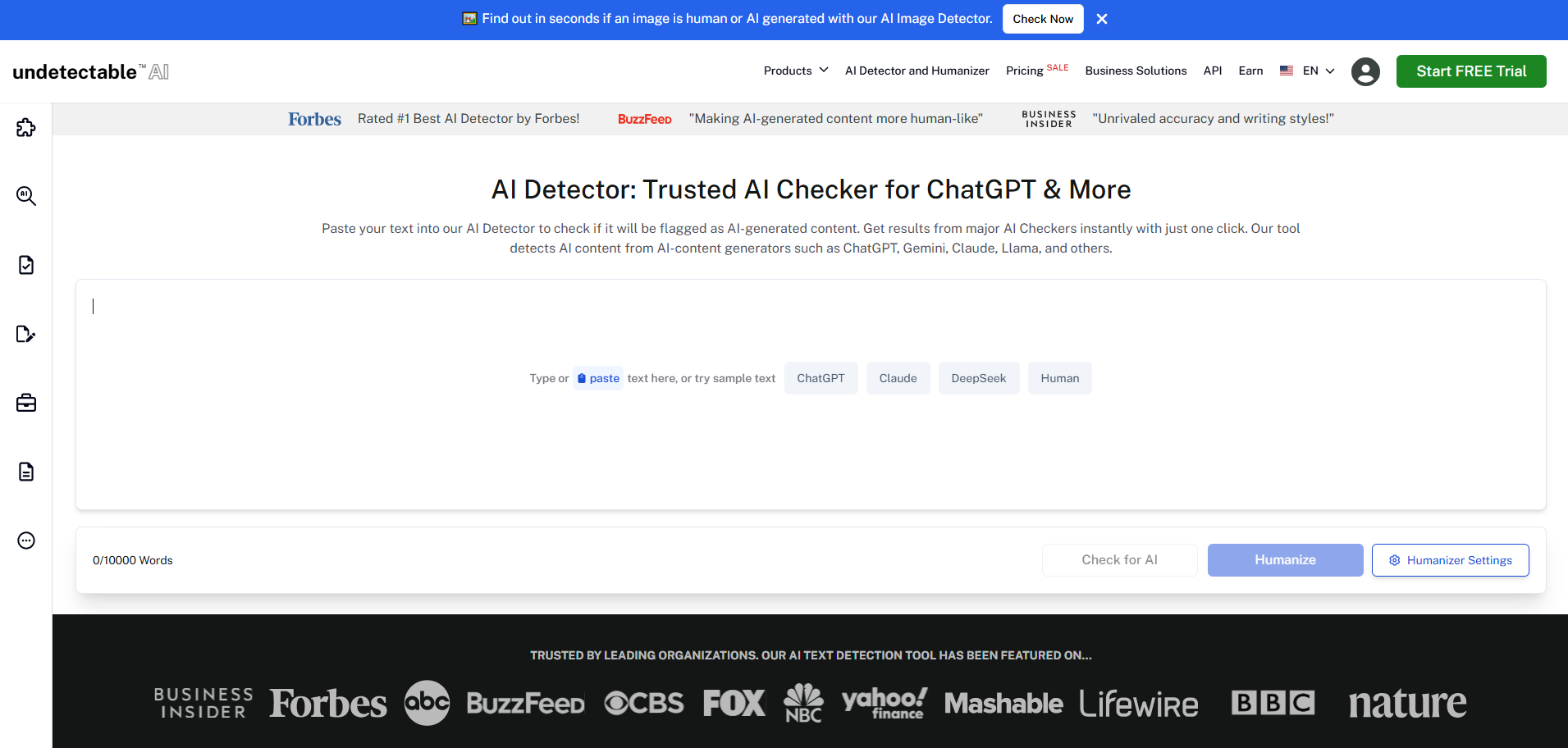 Undetectable AI Landing Page