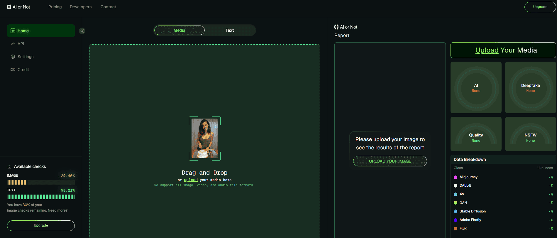AI Or Not Landing Page