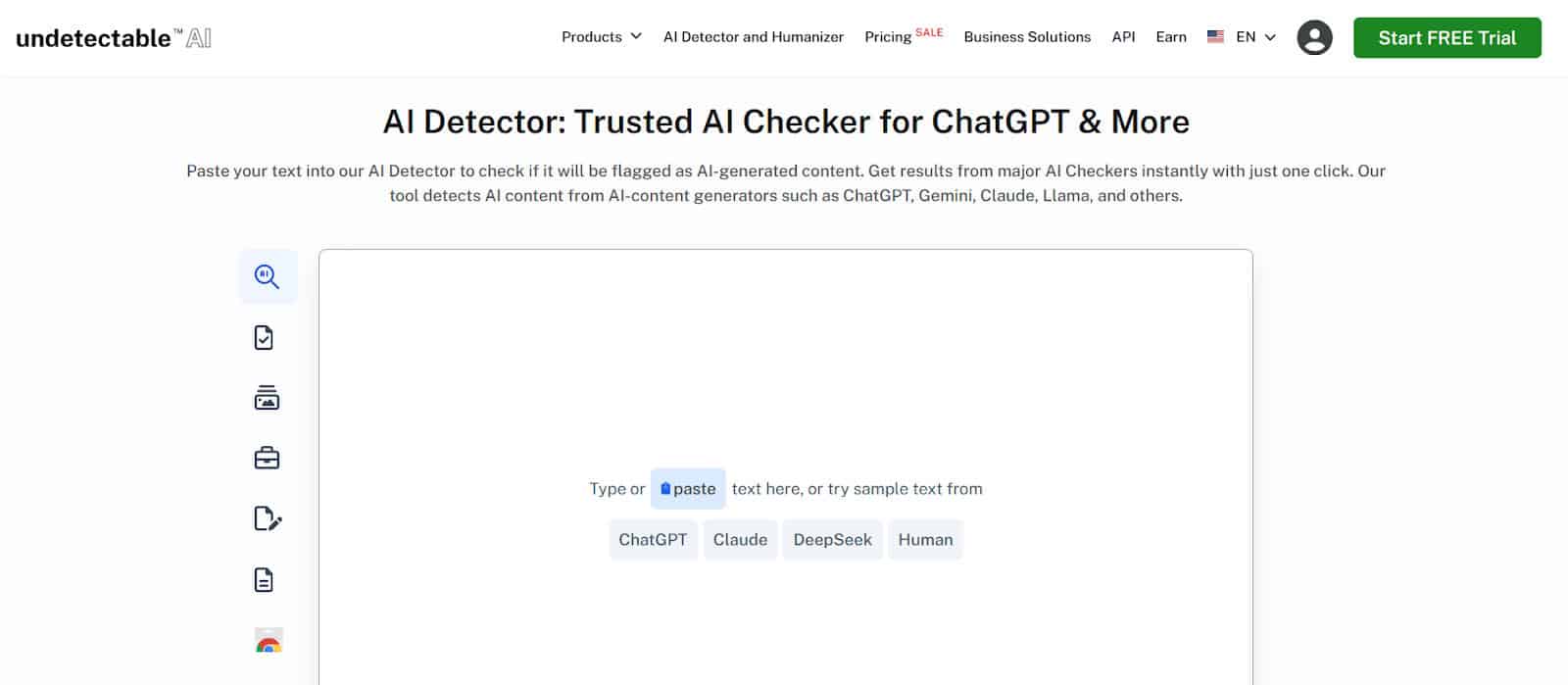 Undetectable AI Landing Page