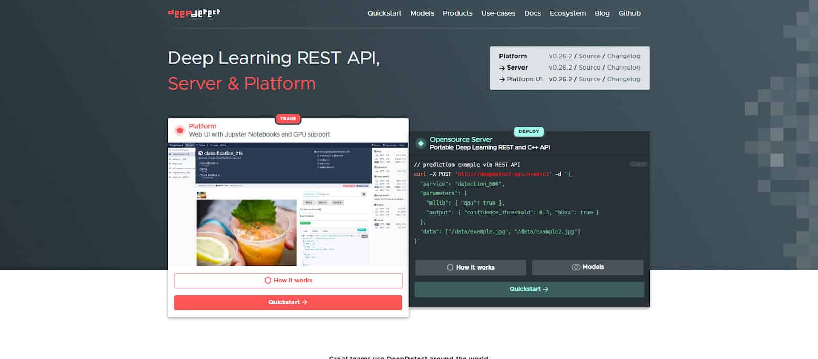DeepDetect Landing Page