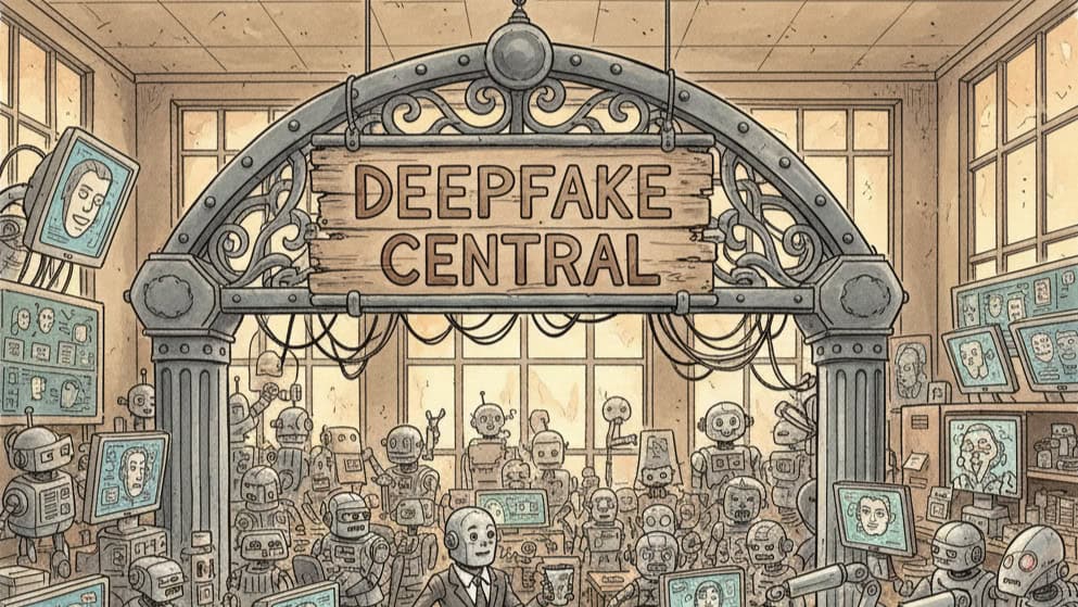 The deepfake office, generated with Gemini