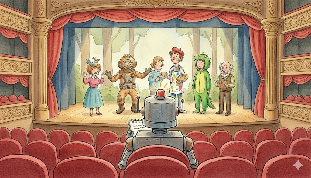 The robot scriptwriter, generated with Gemini