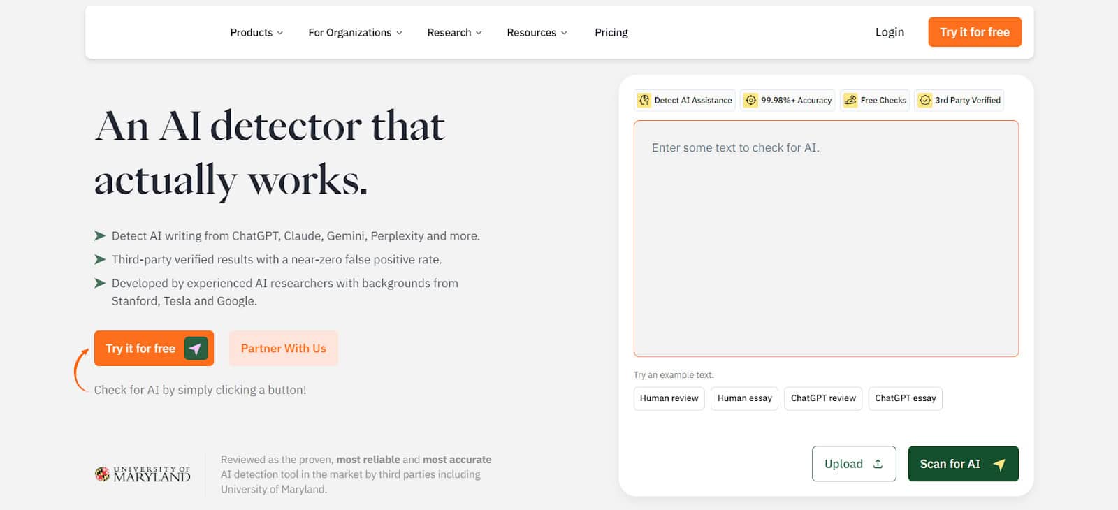 Pangram Landing Page