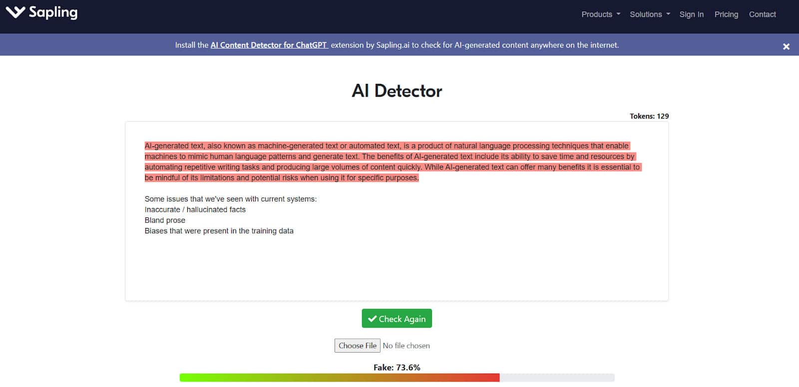 Sapling Landing Page